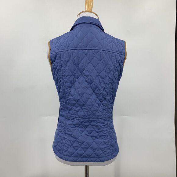 Massimo Dutti Puffer Vest Womens XS Extra Small Blue Jay Snap Button Quilted - Picture 5 of 11